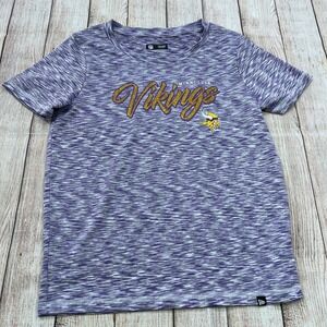 NFL Team Apparel Minnesota Vikings Womens Purple‎ Space Dye Glitter T-Shirt S